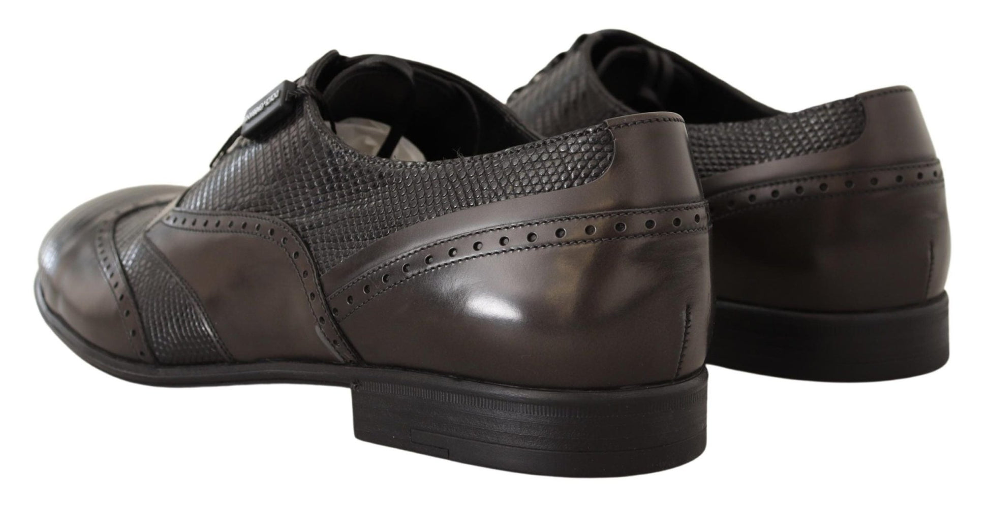 Dolce & Gabbana Elegant Brown Lizard Leather Oxford Shoes - Sandy Store ByNet