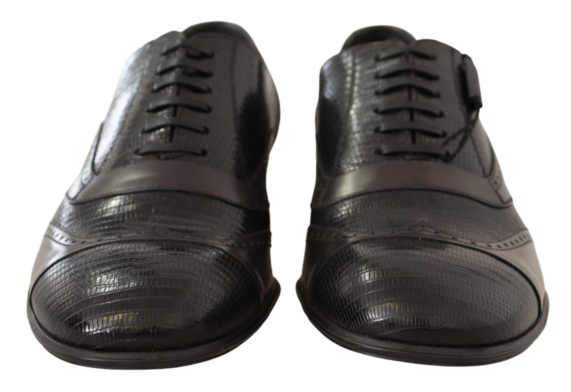 Dolce & Gabbana Elegant Brown Lizard Leather Oxford Shoes - Sandy Store ByNet