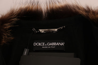 Dolce & Gabbana Elegant Brown Raccoon Fur Knee - Length Coat - Sandy Store ByNet