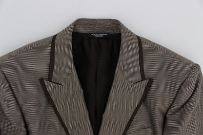 Dolce & Gabbana Elegant Brown Silk Two - Button Slim Blazer - Sandy Store ByNet