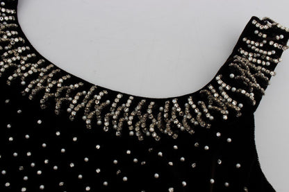 Dolce & Gabbana Elegant Brown Velvet Crystal Gown - Sandy Store ByNet