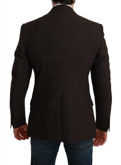 Dolce & Gabbana Elegant Brown Virgin Wool Martini Blazer - Sandy Store ByNet