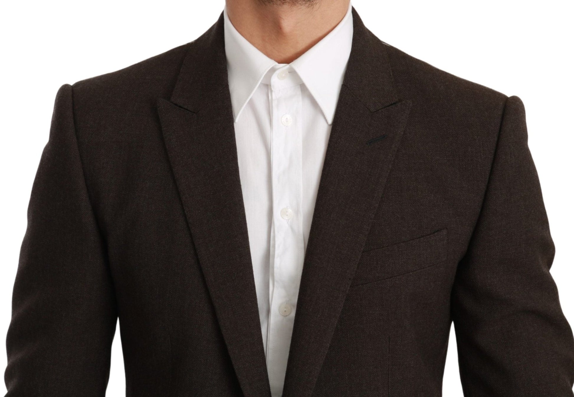 Dolce & Gabbana Elegant Brown Virgin Wool Martini Blazer - Sandy Store ByNet