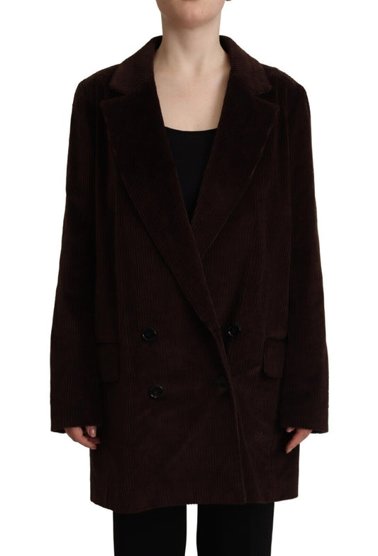 Dolce & Gabbana Elegant Burgundy Double - Breasted Trench Coat - Sandy Store ByNet