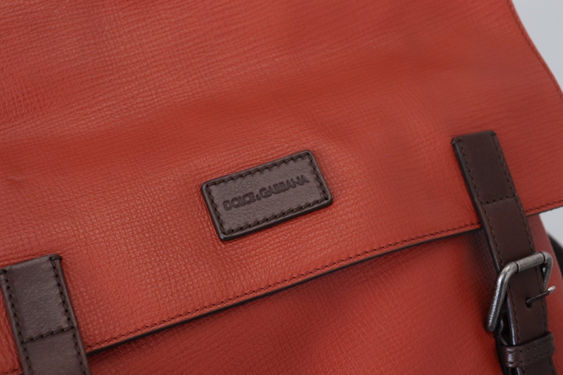 Dolce & Gabbana Elegant Calfskin Leather Backpack in Orange - Sandy Store ByNet