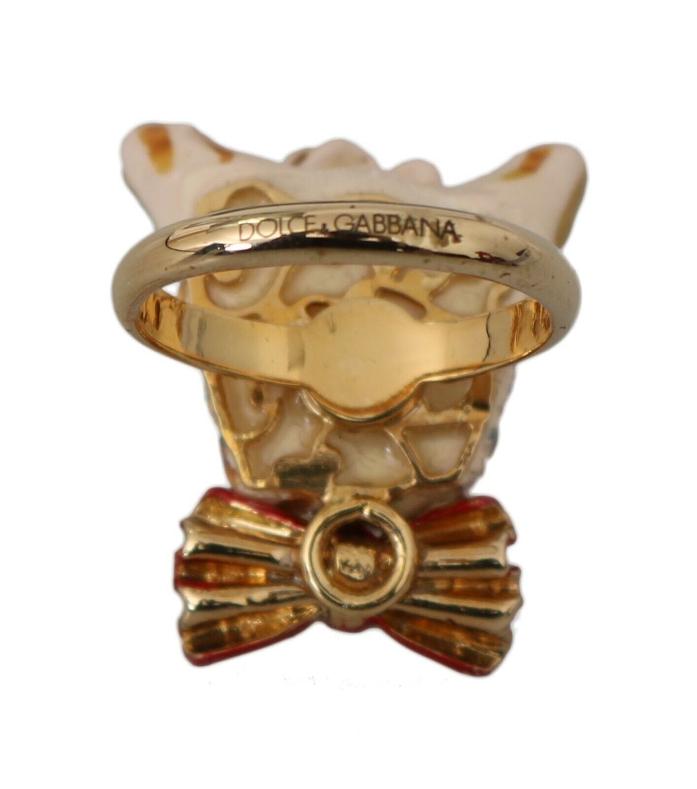 Dolce & Gabbana Elegant Canine - Inspired Gold Tone Ring - Sandy Store ByNet