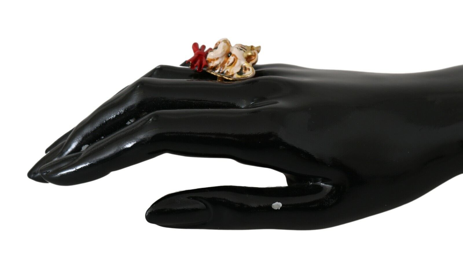 Dolce & Gabbana Elegant Canine - Inspired Gold Tone Ring - Sandy Store ByNet