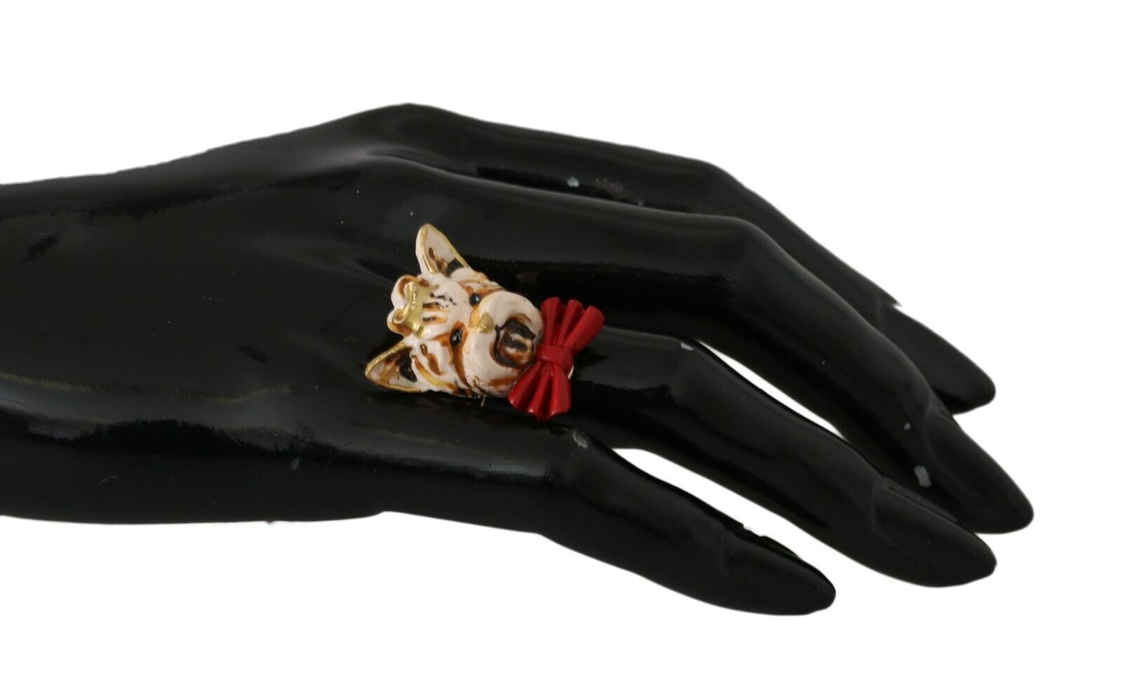 Dolce & Gabbana Elegant Canine - Inspired Gold Tone Ring - Sandy Store ByNet