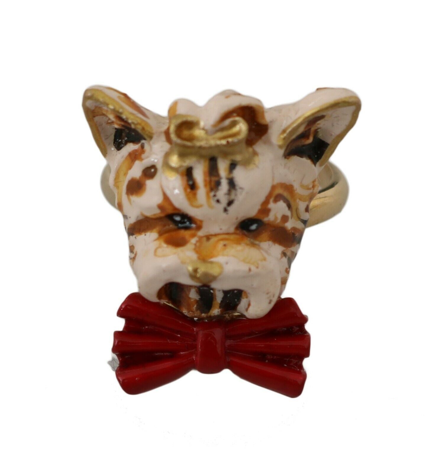 Dolce & Gabbana Elegant Canine - Inspired Gold Tone Ring - Sandy Store ByNet