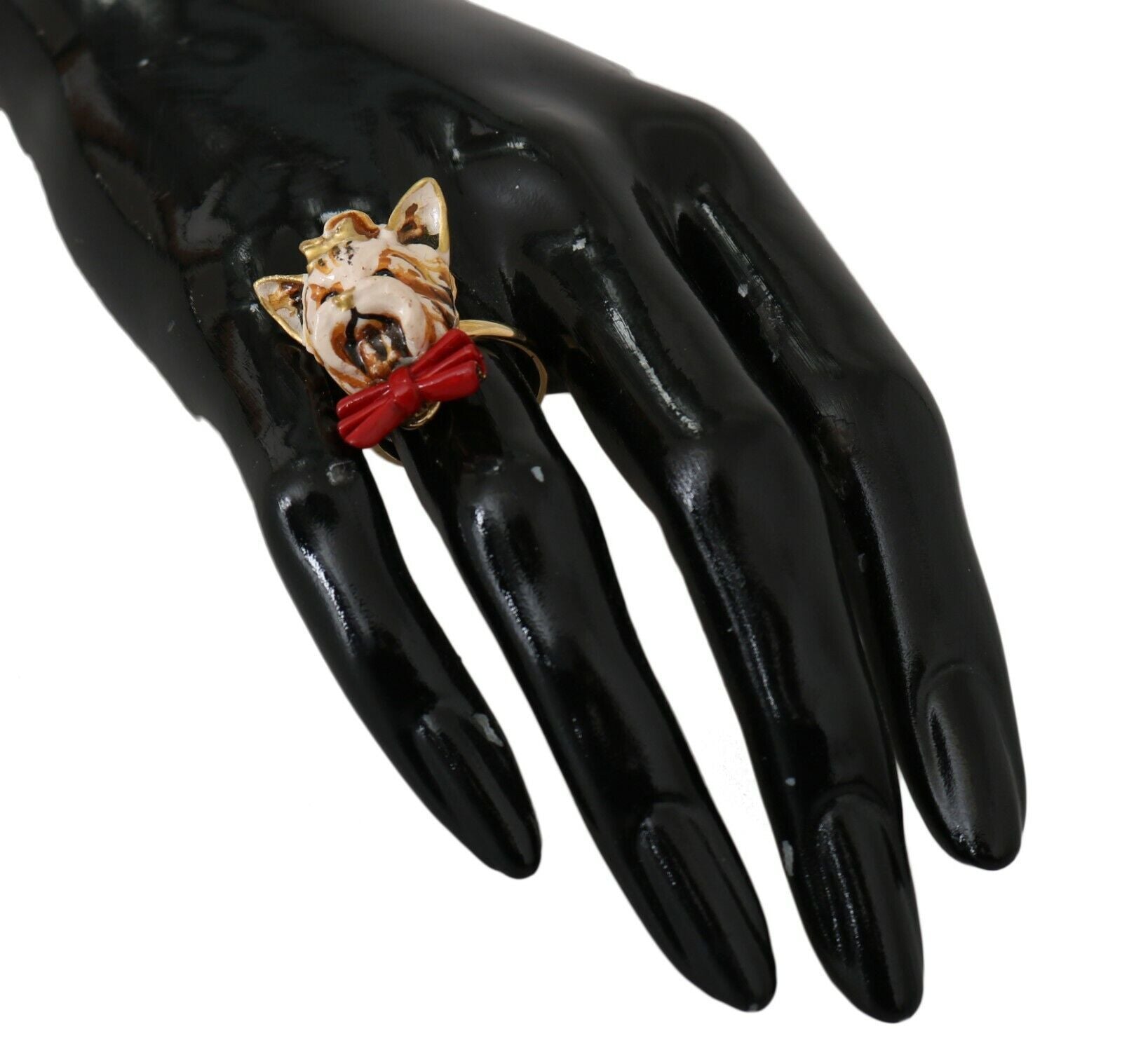 Dolce & Gabbana Elegant Canine - Inspired Gold Tone Ring - Sandy Store ByNet