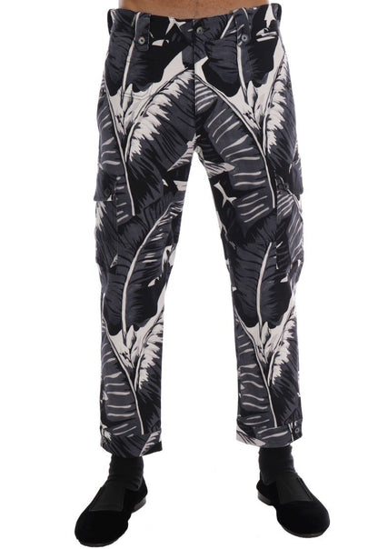 Dolce & Gabbana Elegant Capri Casual Pants in Banana Leaf Print - Sandy Store ByNet