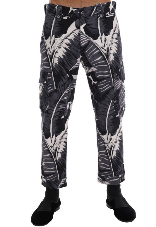 Dolce & Gabbana Elegant Capri Casual Pants in Banana Leaf Print - Sandy Store ByNet