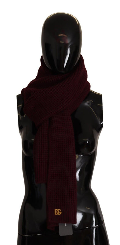 Dolce & Gabbana Elegant Cashmere Knit Scarf in Dark Red - Sandy Store ByNet