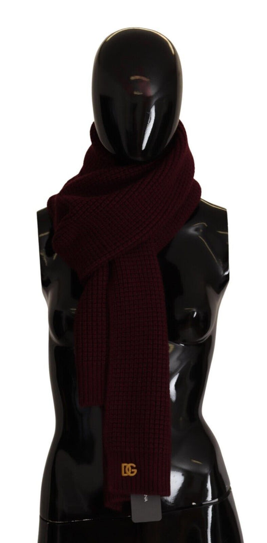 Dolce & Gabbana Elegant Cashmere Knit Scarf in Dark Red - Sandy Store ByNet