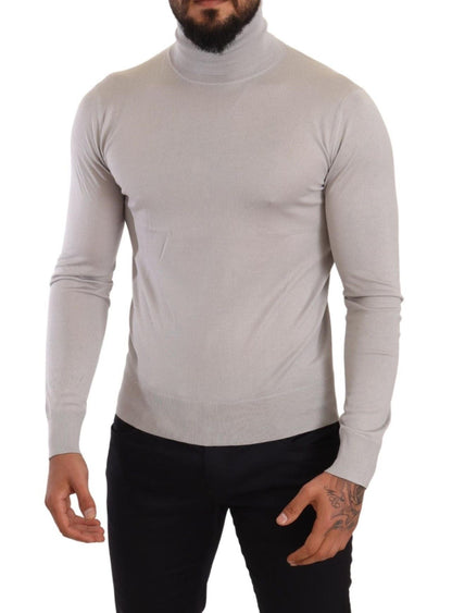 Dolce & Gabbana Elegant Cashmere - Silk Blend Turtleneck - Sandy Store ByNet