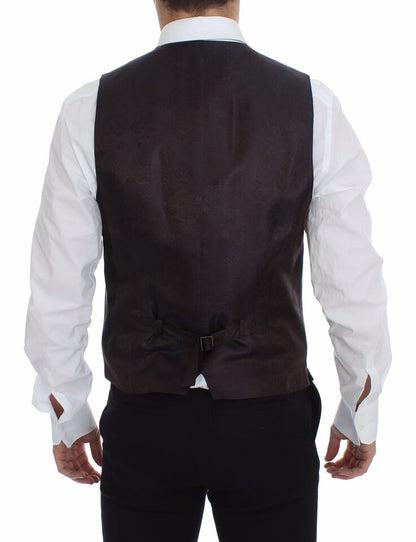 Dolce & Gabbana Elegant Checkered Wool Dress Vest - Sandy Store ByNet
