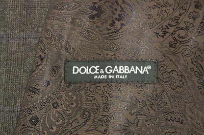 Dolce & Gabbana Elegant Checkered Wool Dress Vest - Sandy Store ByNet