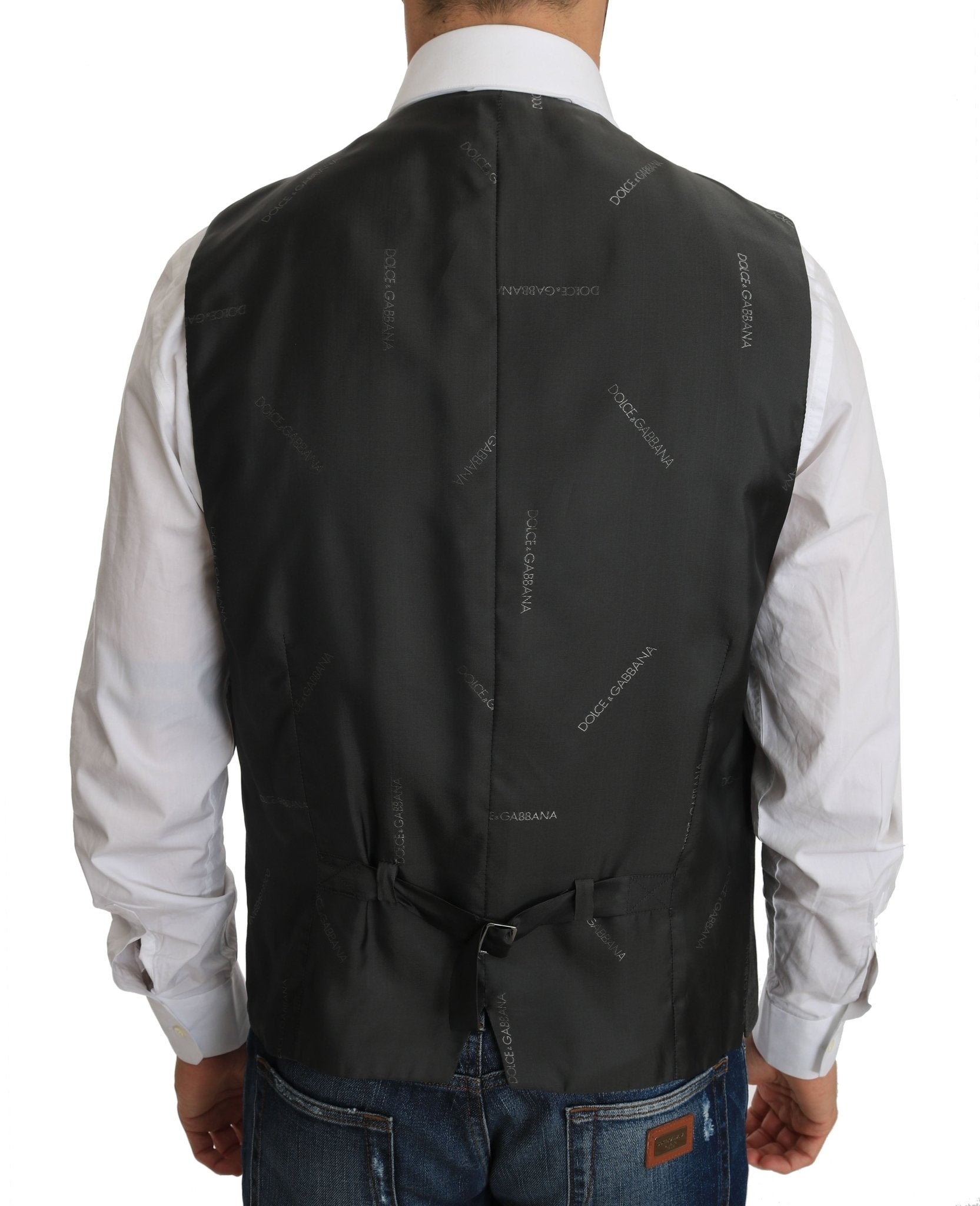 Dolce & Gabbana Elegant Checkered Wool Vest for the Urbane Man - Sandy Store ByNet