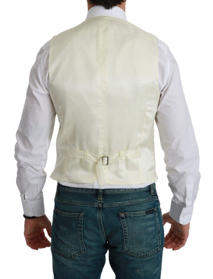 Dolce & Gabbana Elegant Cream Wool Dress Vest - Sandy Store ByNet