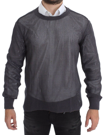Dolce & Gabbana Elegant Crew - Neck Netted Sweater in Light Purple - Sandy Store ByNet