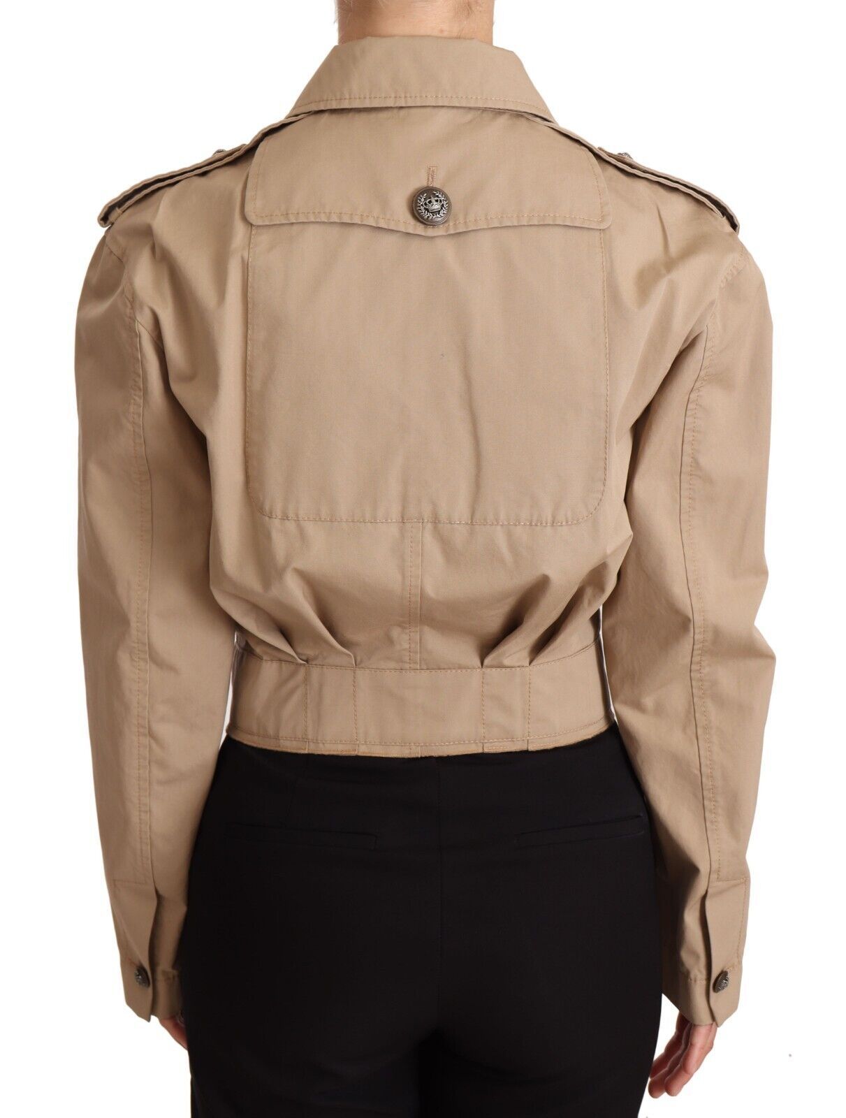 Dolce & Gabbana Elegant Cropped Cotton Jacket in Beige - Sandy Store ByNet