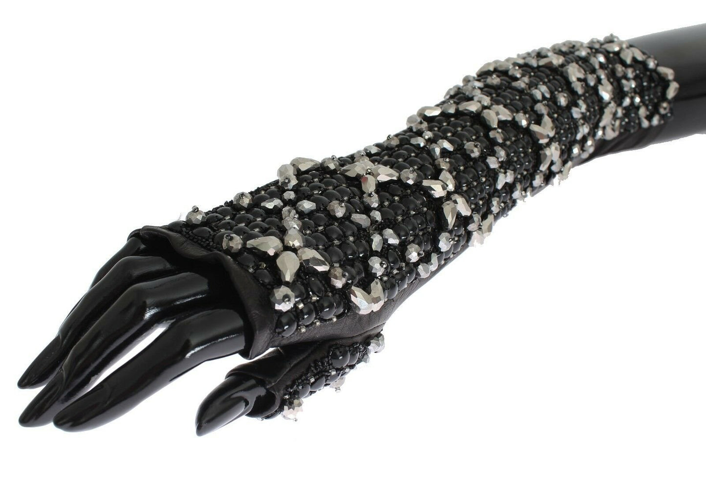 Dolce & Gabbana Elegant Crystal Beaded Leather Gloves - Sandy Store ByNet