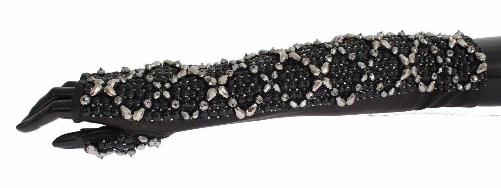 Dolce & Gabbana Elegant Crystal Beaded Leather Gloves - Sandy Store ByNet