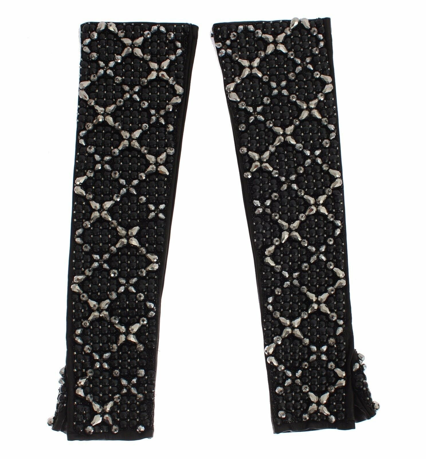 Dolce & Gabbana Elegant Crystal Beaded Leather Gloves - Sandy Store ByNet