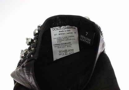 Dolce & Gabbana Elegant Crystal Beaded Leather Gloves - Sandy Store ByNet
