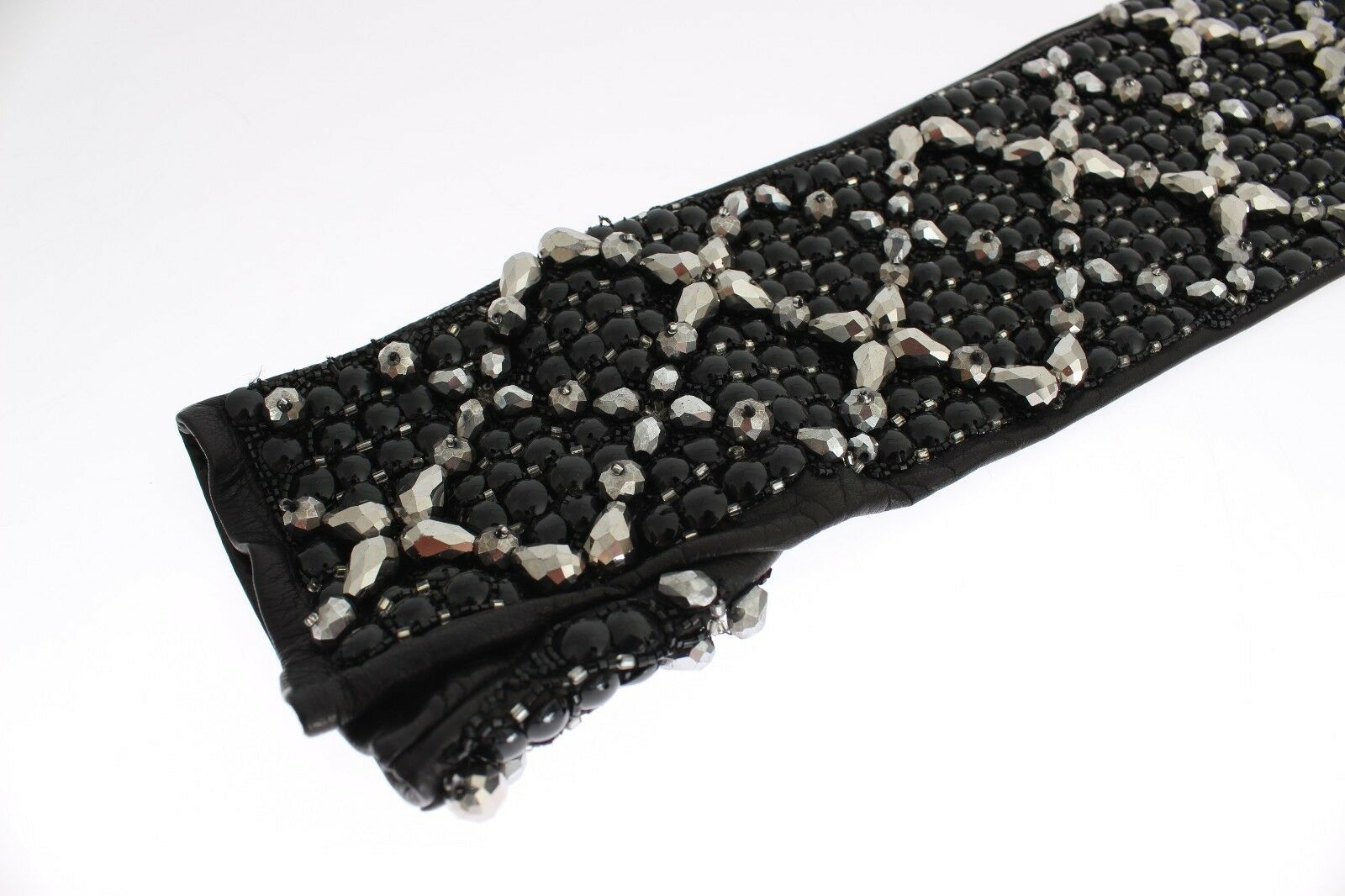 Dolce & Gabbana Elegant Crystal Beaded Leather Gloves - Sandy Store ByNet