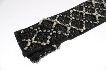 Dolce & Gabbana Elegant Crystal Beaded Leather Gloves - Sandy Store ByNet