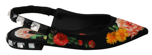 Dolce & Gabbana Elegant Crystal - Embellished Floral Flats - Sandy Store ByNet