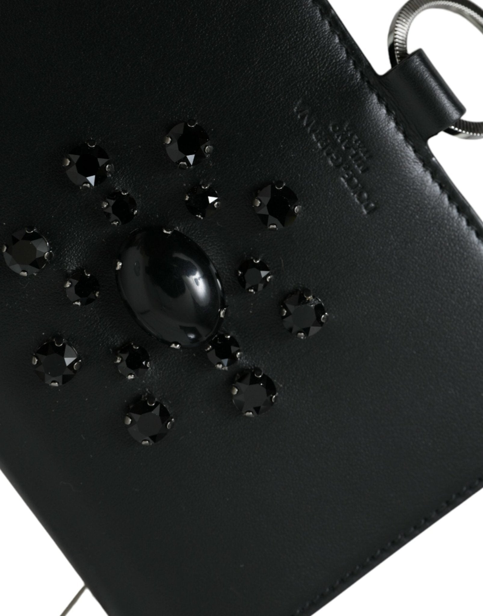 Dolce & Gabbana Elegant Crystal - Embellished Leather Card Holder - Sandy Store ByNet