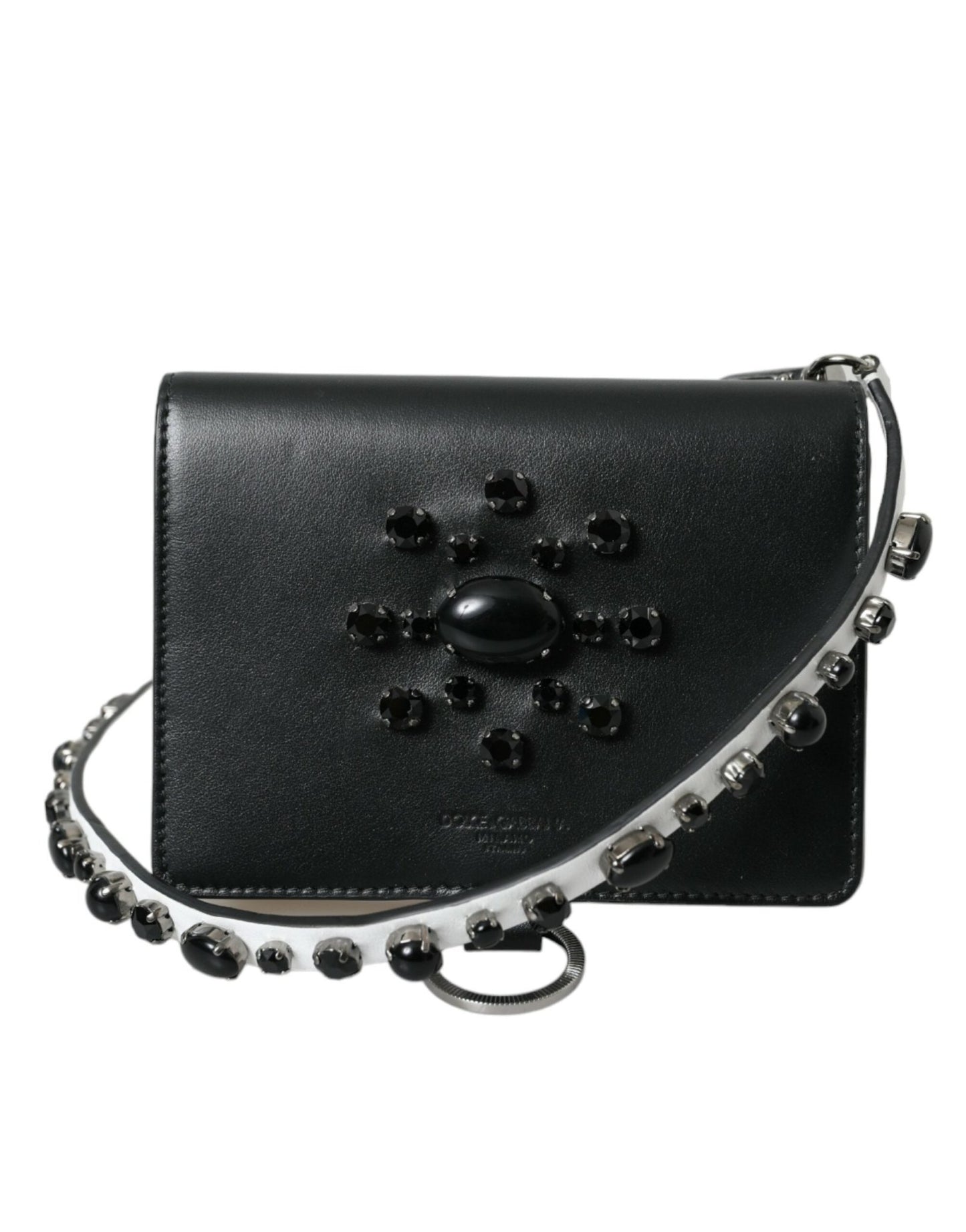 Dolce & Gabbana Elegant Crystal - Embellished Leather Card Holder - Sandy Store ByNet