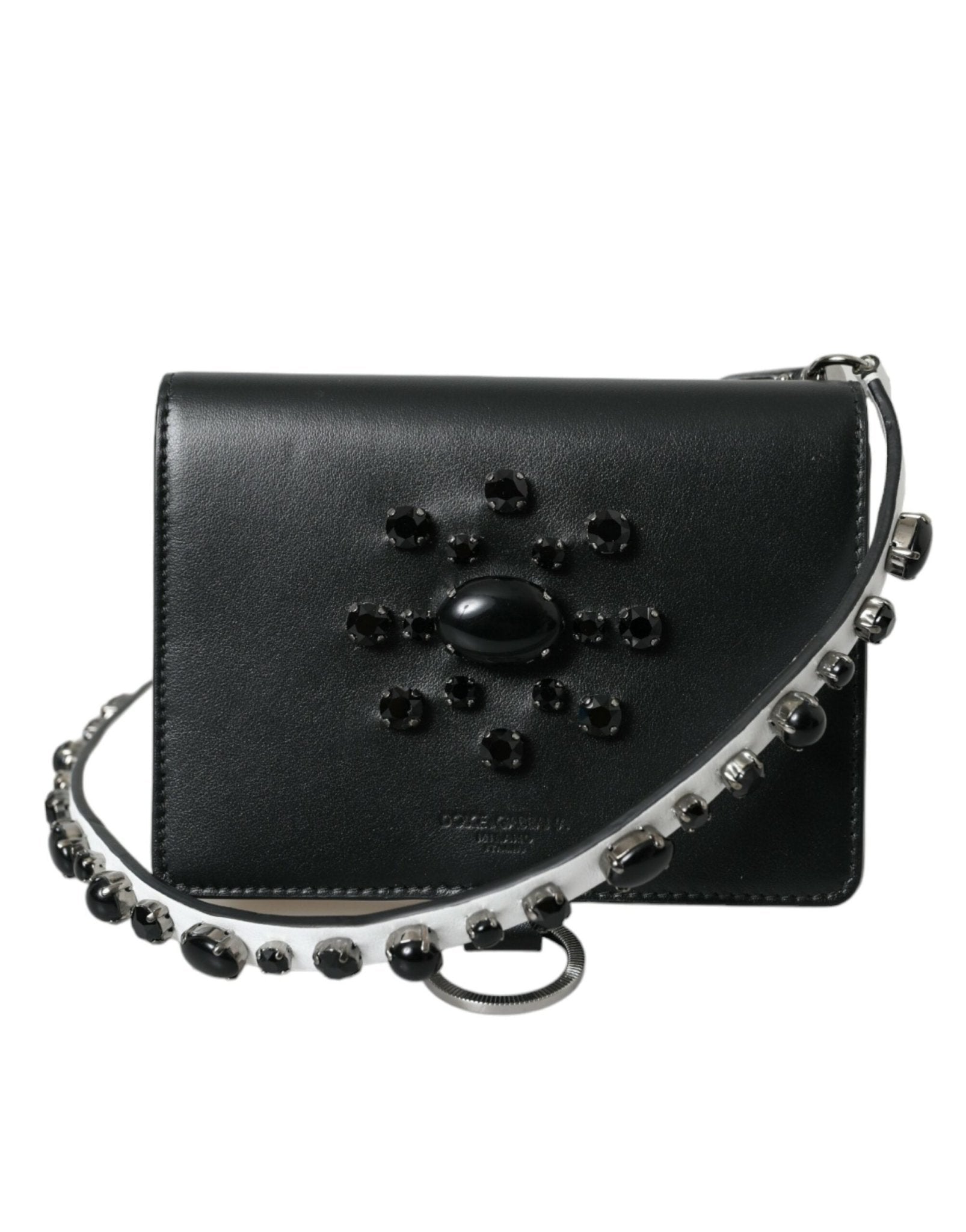 Dolce & Gabbana Elegant Crystal - Embellished Leather Card Holder - Sandy Store ByNet