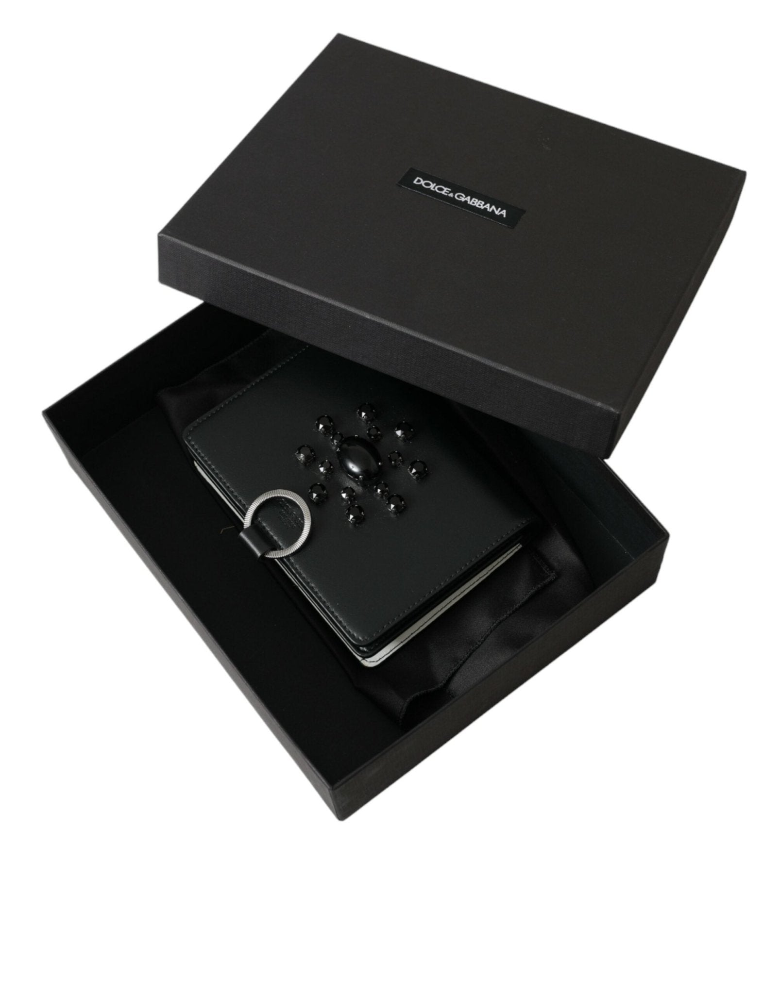 Dolce & Gabbana Elegant Crystal - Embellished Leather Card Holder - Sandy Store ByNet