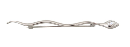 Dolce & Gabbana Elegant Crystal - Embellished Silver Brooch Pin - Sandy Store ByNet