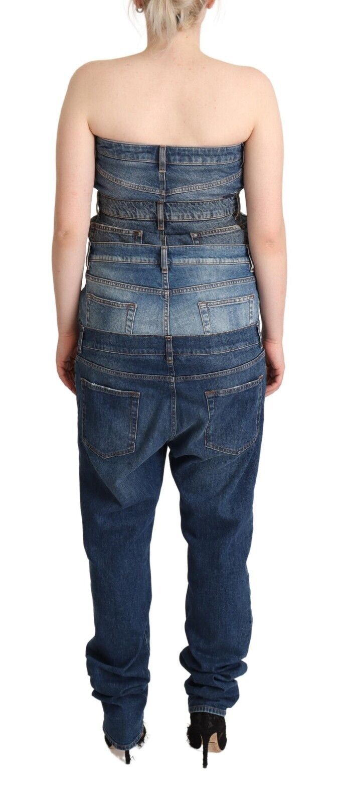 Dolce & Gabbana Elegant Dark Blue Denim Jumpsuit Dress - Sandy Store ByNet