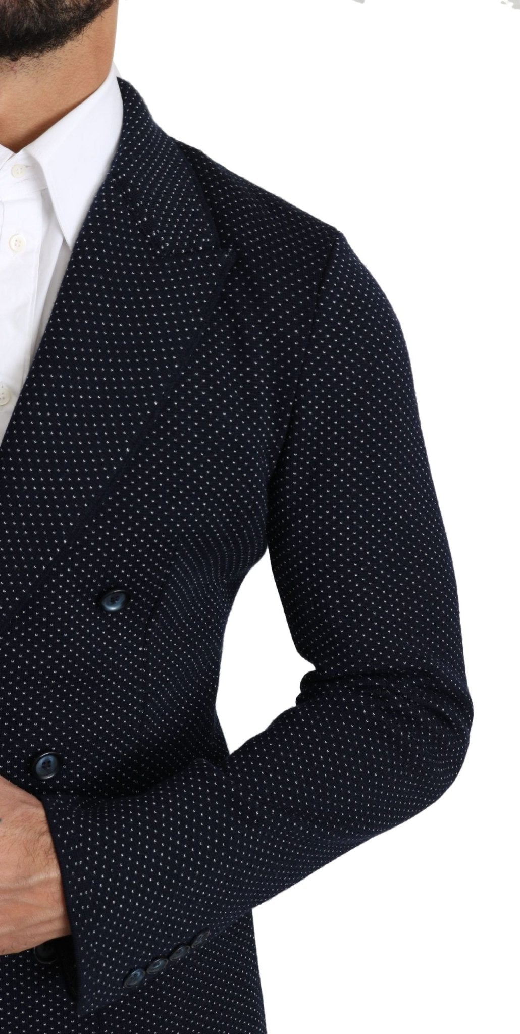 Dolce & Gabbana Elegant Dark Blue Dotted Slim - Fit Blazer - Sandy Store ByNet