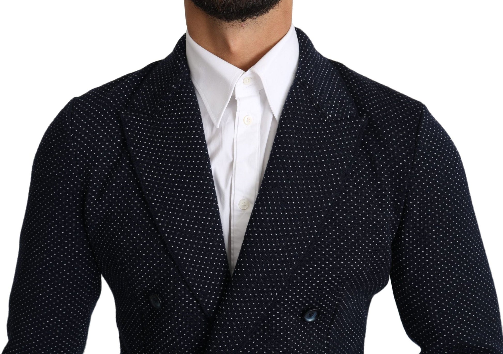 Dolce & Gabbana Elegant Dark Blue Dotted Slim - Fit Blazer - Sandy Store ByNet