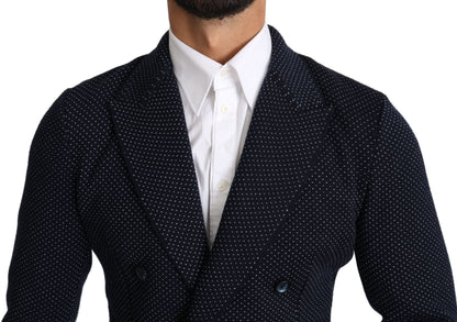 Dolce & Gabbana Elegant Dark Blue Dotted Slim - Fit Blazer - Sandy Store ByNet