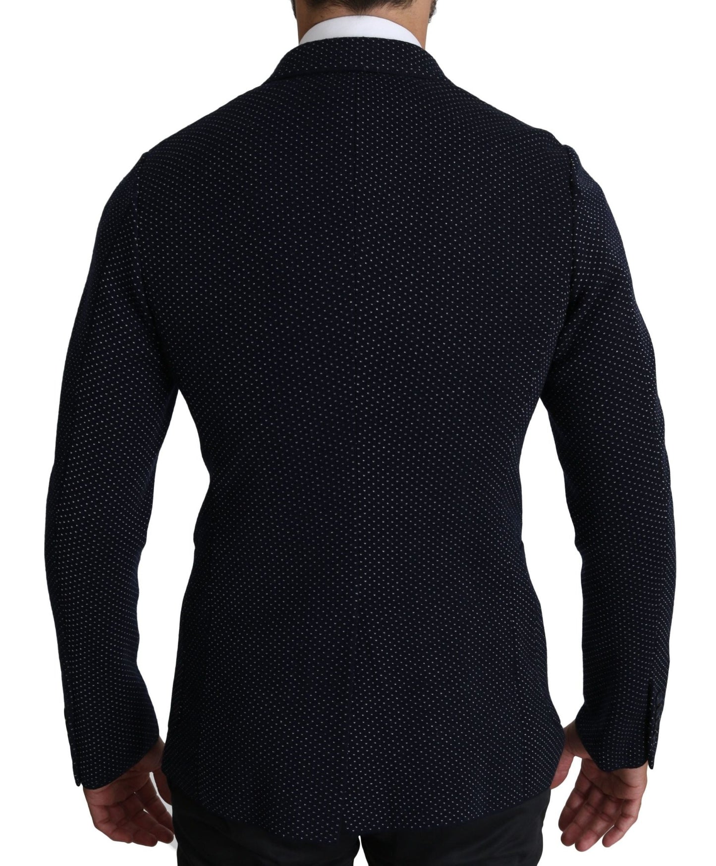 Dolce & Gabbana Elegant Dark Blue Dotted Slim - Fit Blazer - Sandy Store ByNet