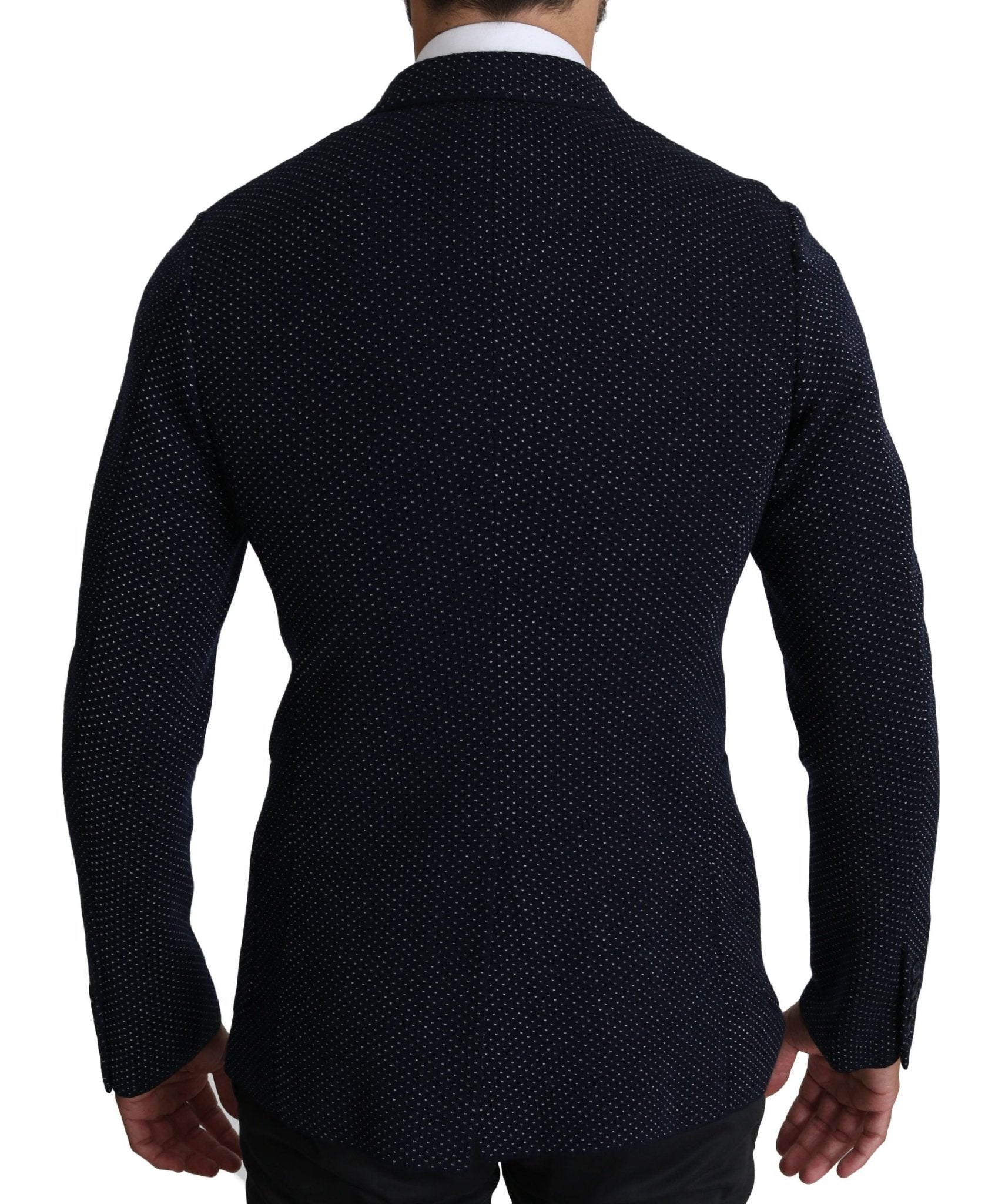 Dolce & Gabbana Elegant Dark Blue Dotted Slim - Fit Blazer - Sandy Store ByNet