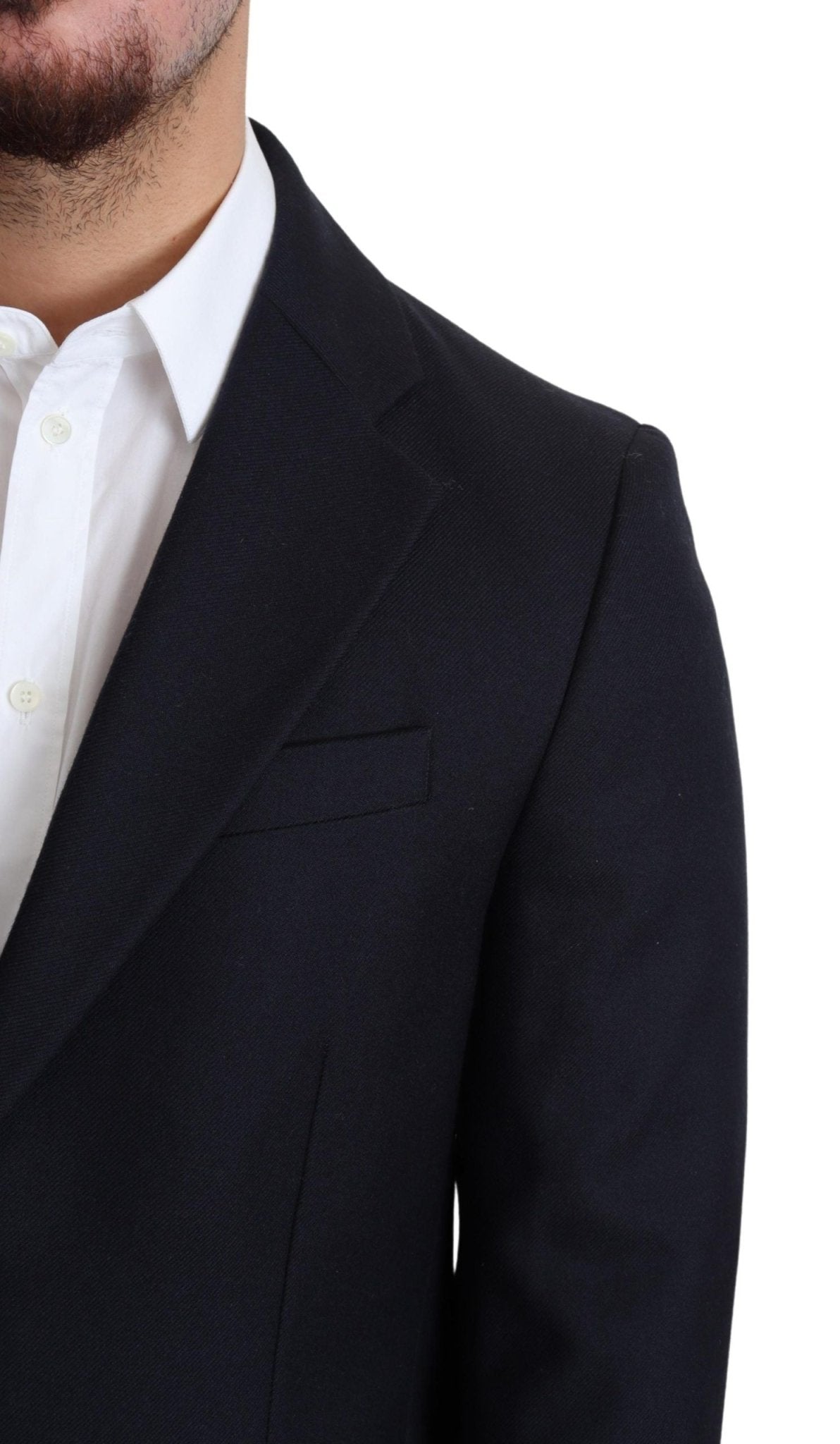 Dolce & Gabbana Elegant Dark Blue Virgin Wool Men's Coat - Sandy Store ByNet