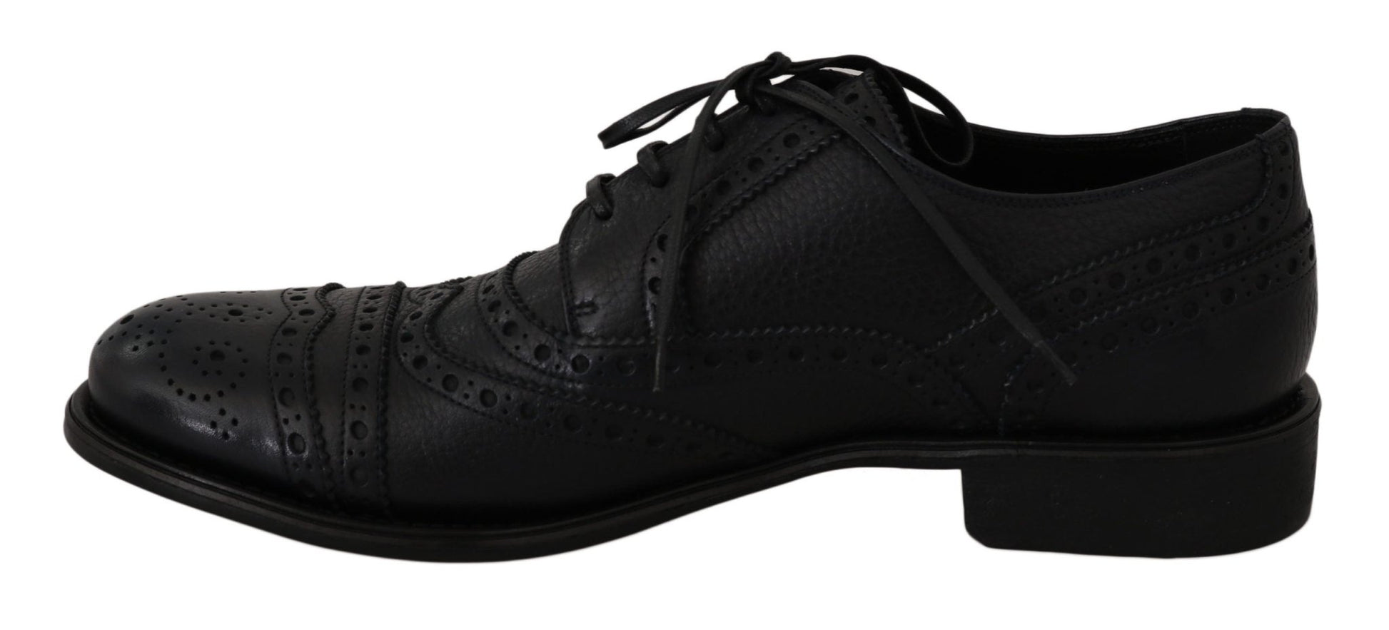 Dolce & Gabbana Elegant Dark Blue Wingtip Derby Dress Shoes - Sandy Store ByNet
