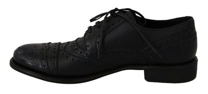 Dolce & Gabbana Elegant Dark Blue Wingtip Derby Dress Shoes - Sandy Store ByNet