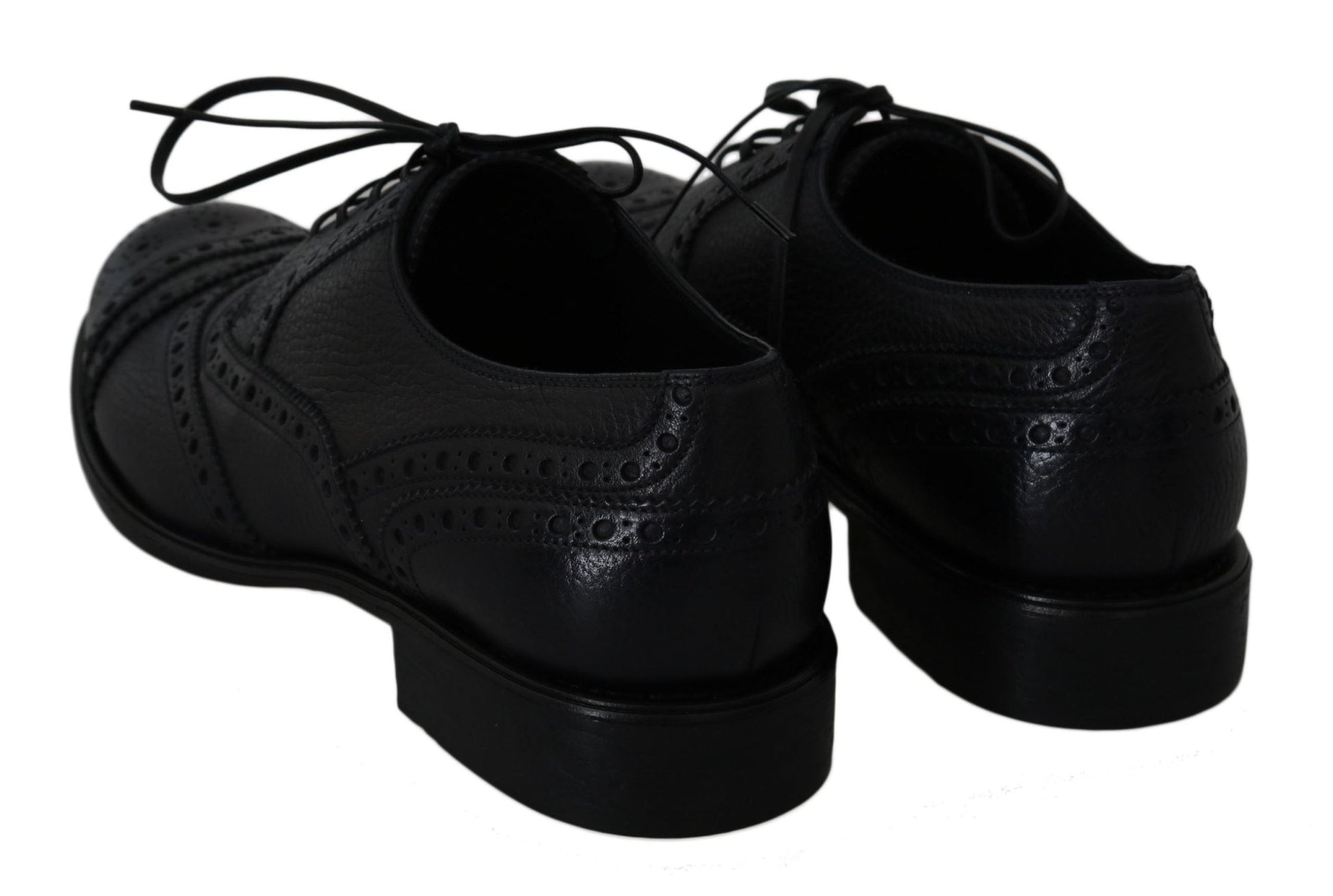 Dolce & Gabbana Elegant Dark Blue Wingtip Derby Dress Shoes - Sandy Store ByNet
