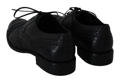 Dolce & Gabbana Elegant Dark Blue Wingtip Derby Dress Shoes - Sandy Store ByNet