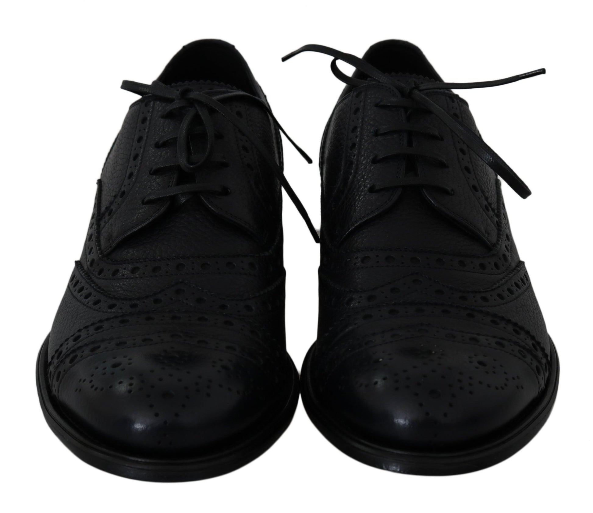 Dolce & Gabbana Elegant Dark Blue Wingtip Derby Dress Shoes - Sandy Store ByNet