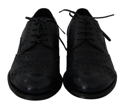 Dolce & Gabbana Elegant Dark Blue Wingtip Derby Dress Shoes - Sandy Store ByNet